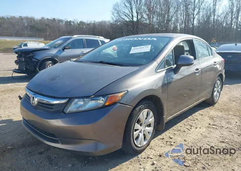 2012 Honda Civic Lx z USA, uszkodzony, nr VIN 2HGFB2F57CH543494